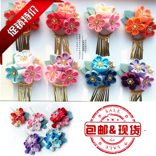 和风发饰头饰日本樱花日式发夹边夹和服浴衣头饰cos饰品