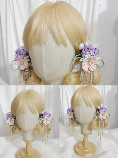 lo裙发饰洛丽塔Lolita裙子头饰樱花复古发夹边夹少女摄影漫展头饰