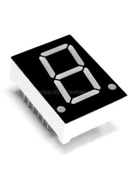 0.8英寸1位数码管左右脚共阴共阳红黄绿蓝白色8102AS,BS,AG,BG