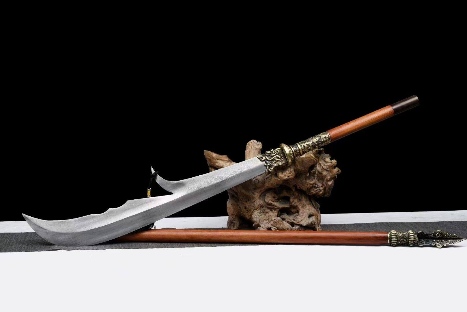 手工一体锻打陌刀长柄大刀长刀冷兵器未开刃