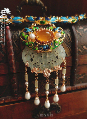 古典明制汉服旗袍锁牌项圈新中式