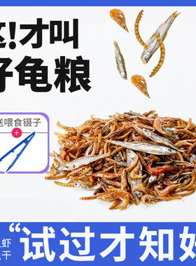 龟粮虾干乌龟饲料淡水鱼干面包虫干巴西龟草龟鳄龟幼龟半水龟食物