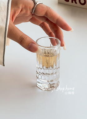 透明玻璃迷你小酒杯家用高颜值中古白酒杯烈酒杯简约小众一口杯子