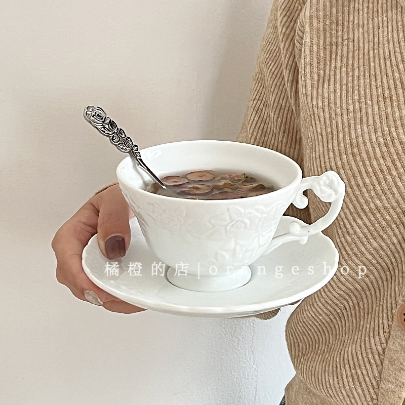 设计师同款法式复古浪漫下午茶餐具美式陶瓷咖啡杯碟套装家用杯子