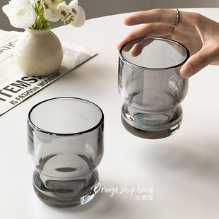 烟灰玻璃喝水杯子家用创意饮料果汁杯酒杯办公室高颜值茶杯咖啡杯