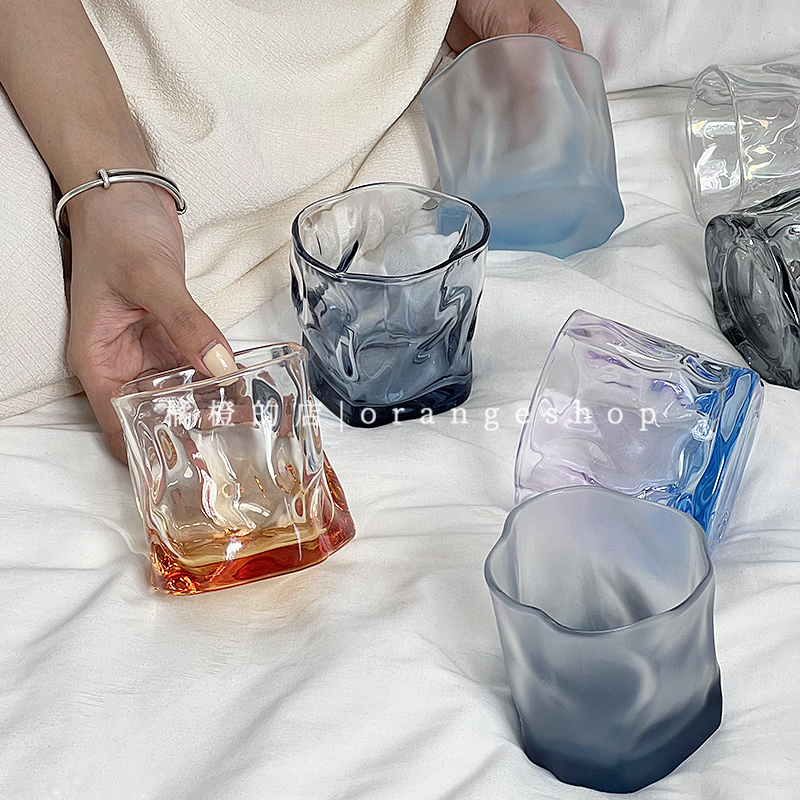 ins玻璃杯高级感水杯威士忌酒杯