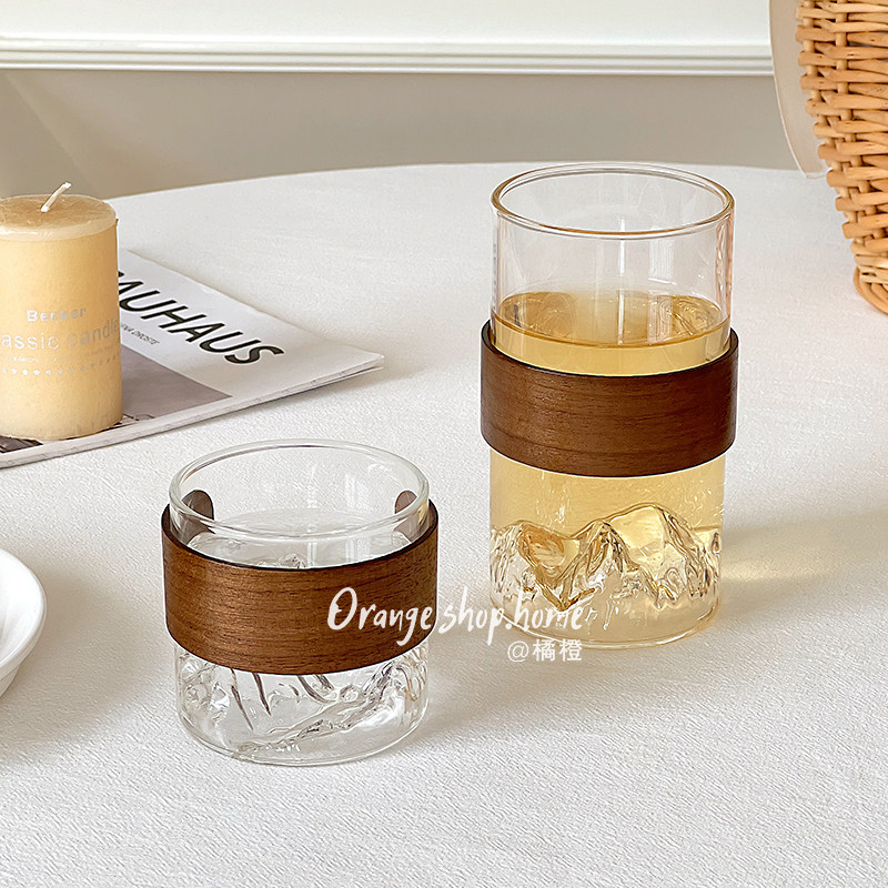 ins风高级感观山杯耐热泡茶杯创意咖啡杯日式复古富士山玻璃水杯,餐饮具,玻璃杯,淘宝优惠券,粉丝福利购,淘宝优惠卷