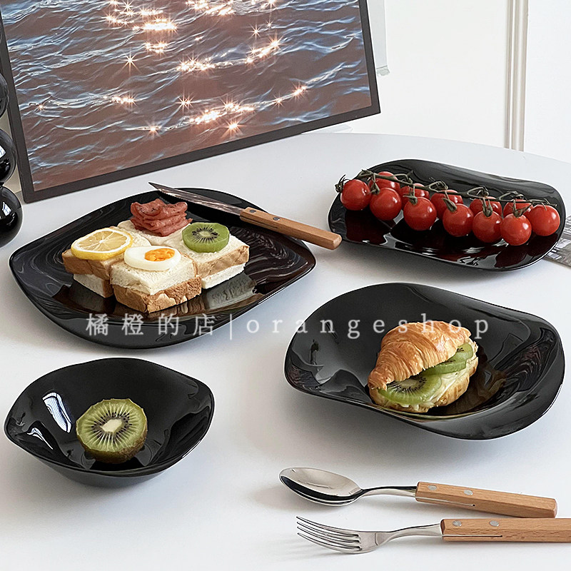 赫本风小众复古简约餐厅陶瓷餐具盘子高级感西餐餐盘家用果盘菜盘,餐饮具,盘,淘宝优惠券,粉丝福利购,淘宝优惠卷