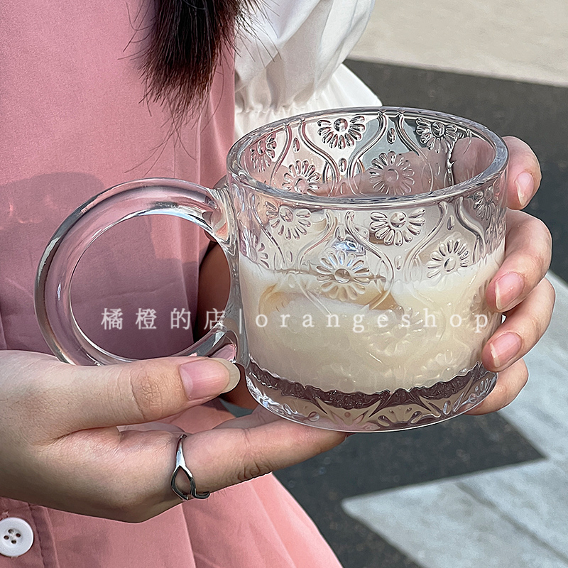 大耳朵玻璃杯小众设计感圆环杯