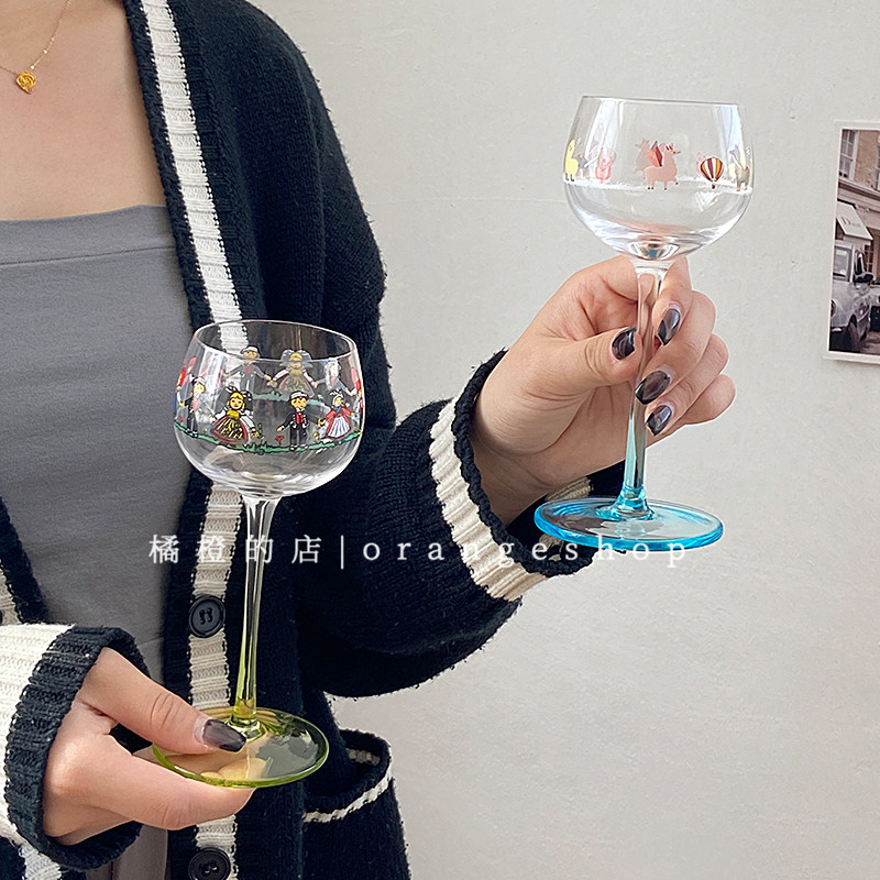 橘橙*动物乐园红酒杯子葡萄酒高脚杯鸡尾酒杯北欧ins圣诞甜酒杯,餐饮具,玻璃杯,淘宝优惠券,粉丝福利购,淘宝优惠卷