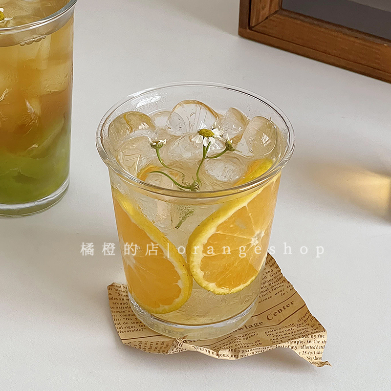 ins简约咖啡杯冰美式透明玻璃杯