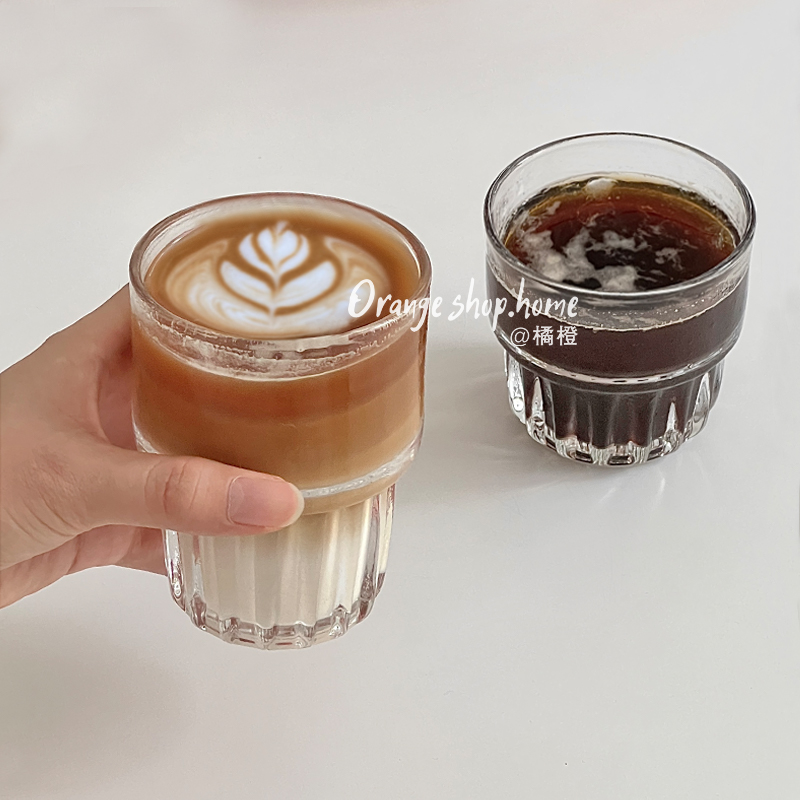 可叠黑白咖啡杯冰美式冷萃