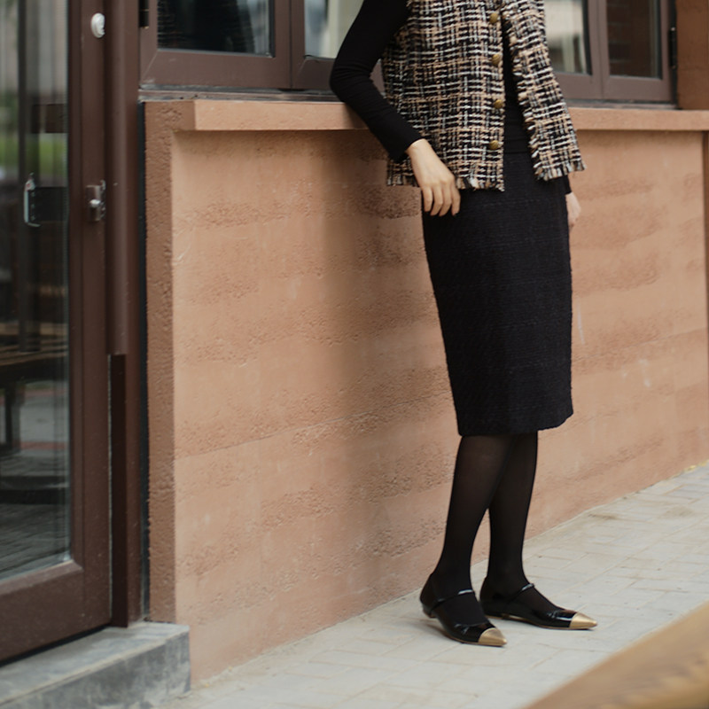 【流星】黑桃园中长款直筒H粗花呢半裙显瘦隐形拉链铅笔裙 D144,女装/女士精品,半身裙,淘宝优惠券,粉丝福利购,淘宝优惠卷