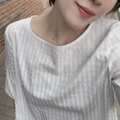 五分袖简约薄款棉质T恤女