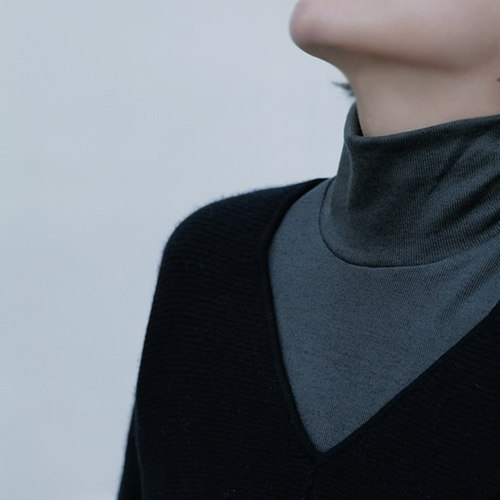 黑桃园棉套头高领针织衫