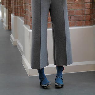 【痴迷】黑桃园裤中线松紧腰休闲微阔休闲裤中腰宽松显瘦裤子P139