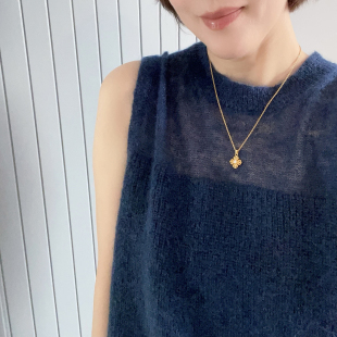 宽松简约马甲女 针织内搭背心套头无袖 黑桃园无袖 T291 烟澹澹