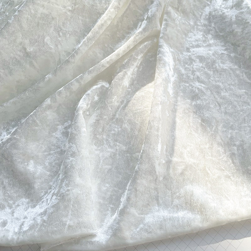 珍珠白纯色钻石光泽丝绒面料裙子布料柔软lolita垂感谷美背景布