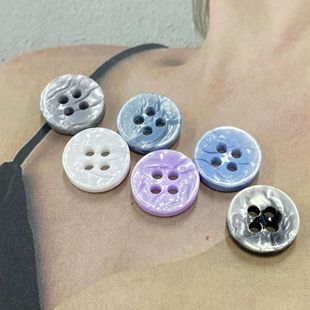 钮扣子把百搭POLO衫 圆形不规则凹面四眼树脂纽扣衬衫 钮扣小扣子