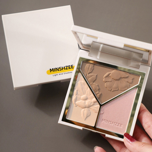 大师自然立体三色高光腮红鼻影阴影修容盘彩堂女01日影柔02月晖清