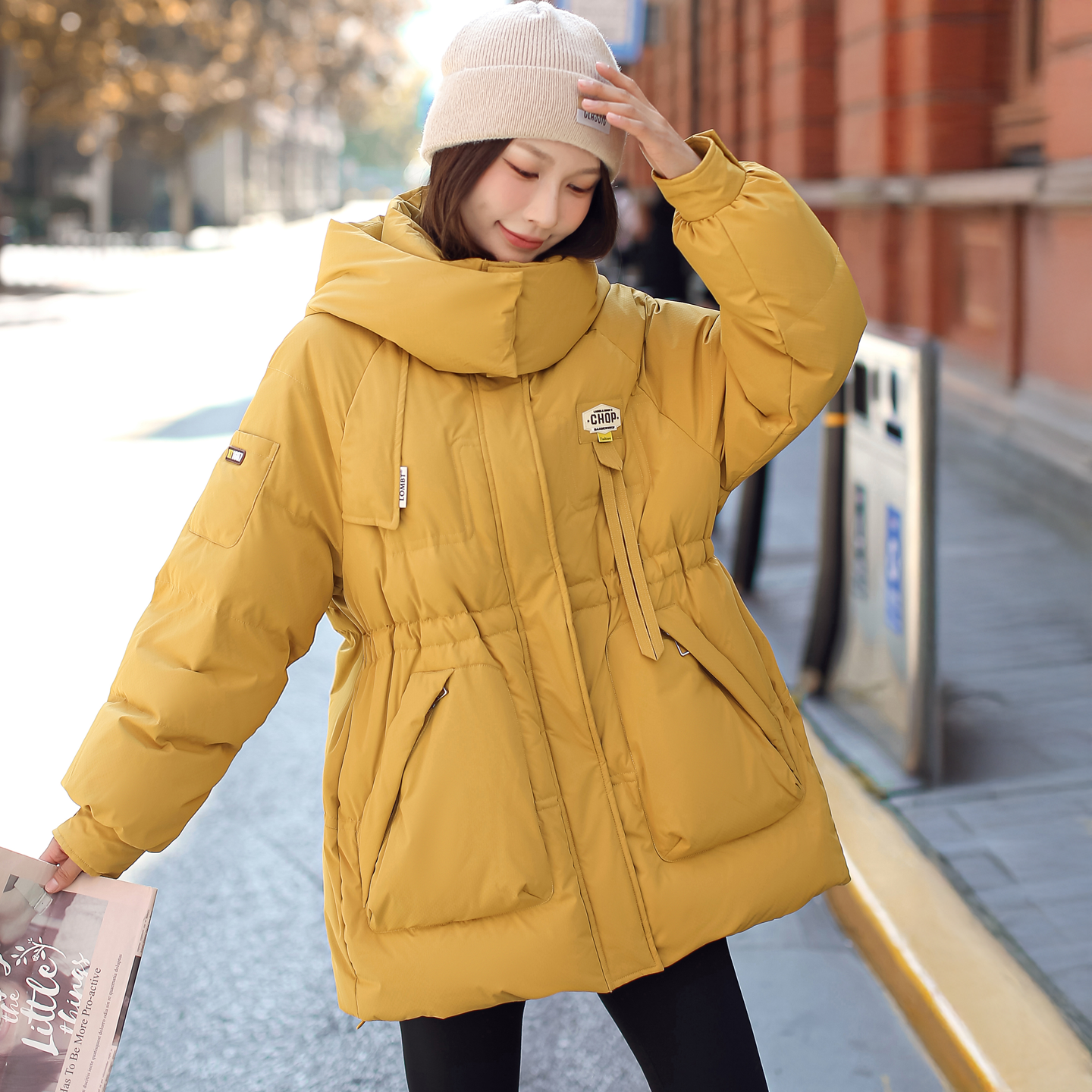 大码羽绒服女2025新款加厚 连帽宽松中长款收腰保暖胖mm200斤外套,女装/女士精品,羽绒服,淘宝优惠券,粉丝福利购,淘宝优惠卷