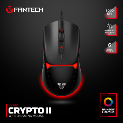 FANTECH CRYPTO VX7/VX7v2 8000DPI RGB Wired Gaming Mouse