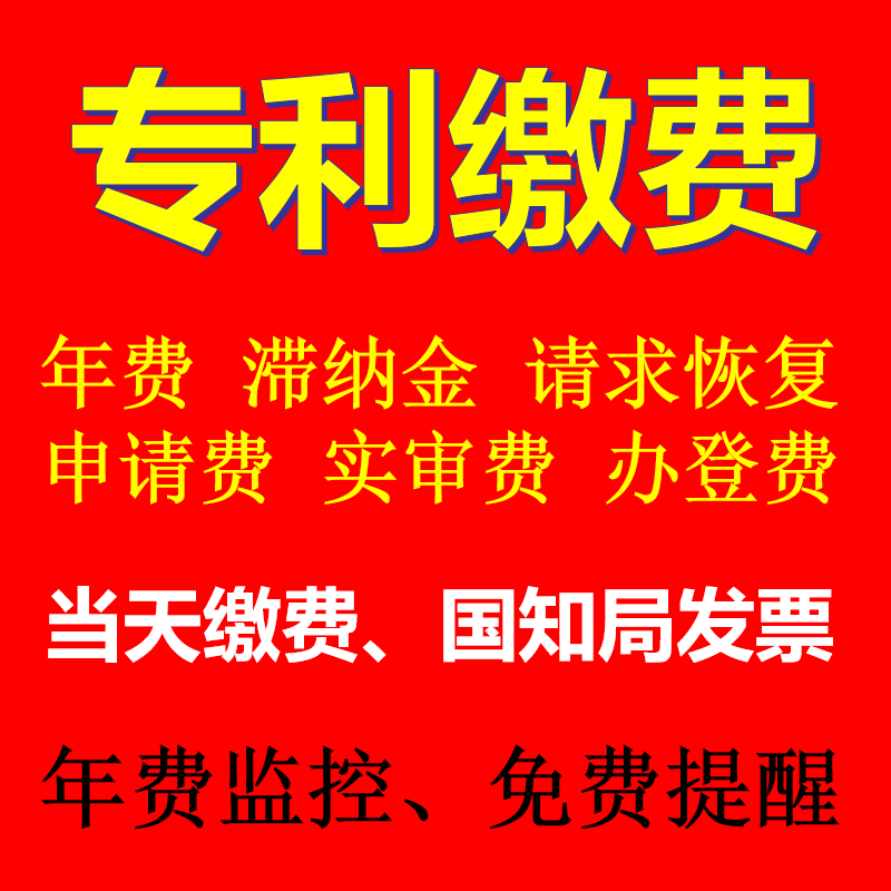 专利年费代缴专利缴费续费代缴官费交滞纳金申请实审请求恢复费