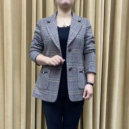 小西装外套女2021新款洋气格子