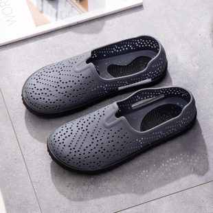 越南夏出海钓鱼户外洞洞鞋男不磨脚凉鞋透气柔软旅游鞋防臭沙滩鞋