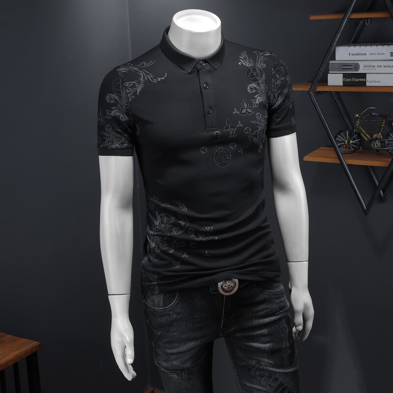 新款男POLO衫刺绣短袖翻领T恤钱塘6016-E3510-P75假模,男装T恤,钱塘6016