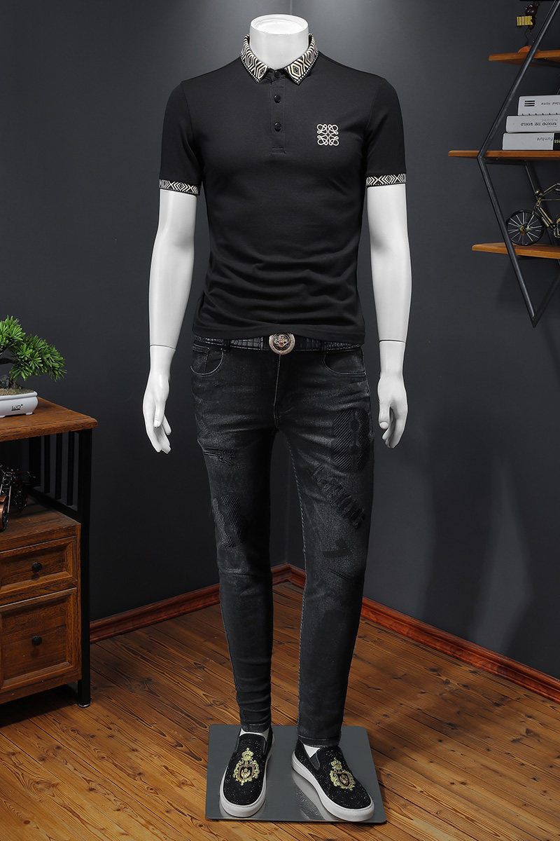 2024年新款男POLO衫印花纯色钱塘6016-E2041-P75,男装Polo衫,钱塘6016