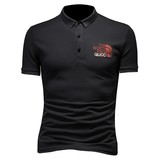 2024年新款夏季刺绣男士潮牌POLO衫翻领钱塘6016-E1928P80白，男装Polo衫，钱塘6016