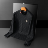 2025秋冬新款加绒男长袖高领打底衫大码钱塘6016-C5607-P95，男装T恤，钱塘6016