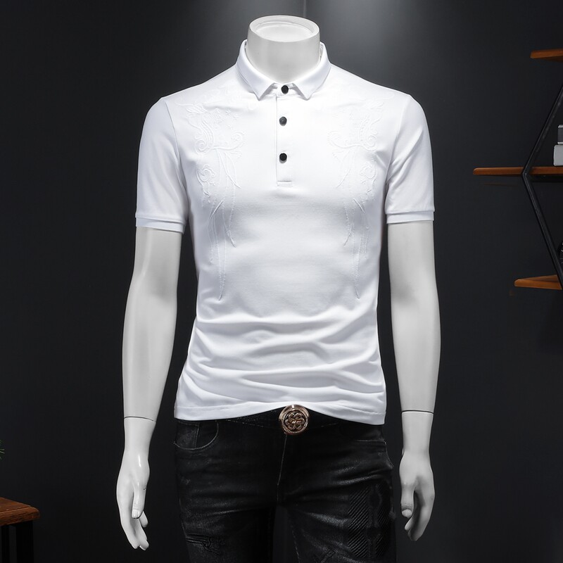 2024年新款男POLO衫重工艺刺绣钱塘6016-E2490-P75,男装Polo衫,钱塘6016