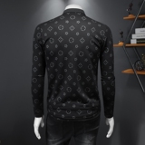 新款春季长袖打底衫男T恤翻领polo衫6016-E2932-P85黑色，男装Polo衫，钱塘6016