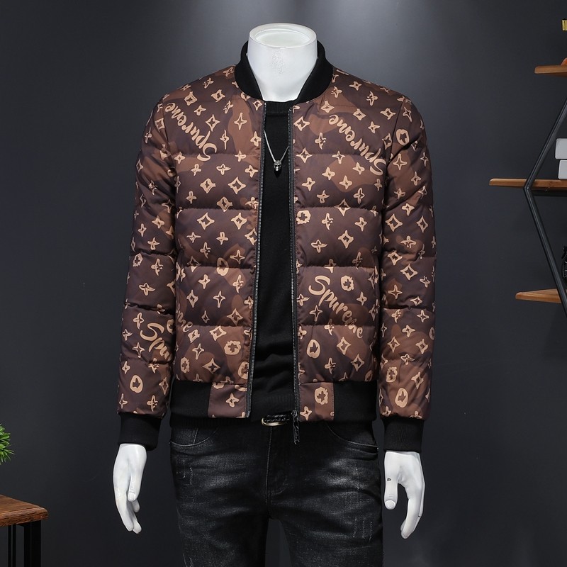 立领羽绒服男冬装印花棒球服90白鸭绒衫 钱塘6016-F5026-P280图片