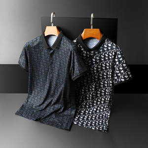 2024新款短袖polo领衫风印花半袖T恤翻领 钱塘6016-E0337-P65,男装Polo衫,钱塘6016