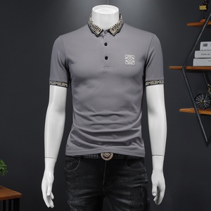 2024年新款男POLO衫印花纯色钱塘6016-E2041-P75,男装Polo衫,钱塘6016