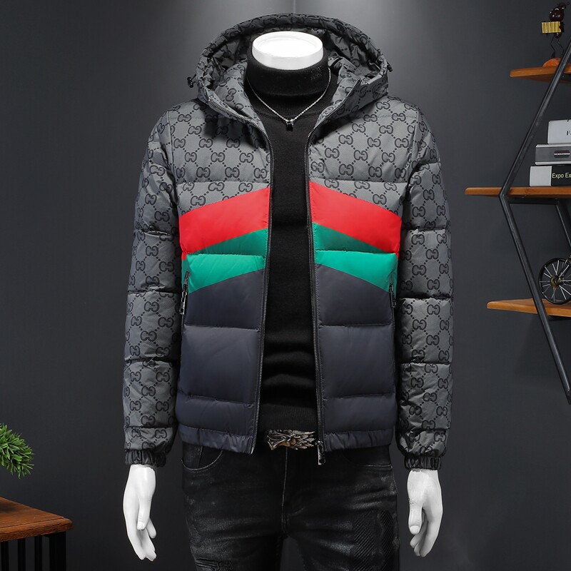 90%白鸭绒2024新款男士连帽羽绒服钱塘6016-F9185P290假模图片