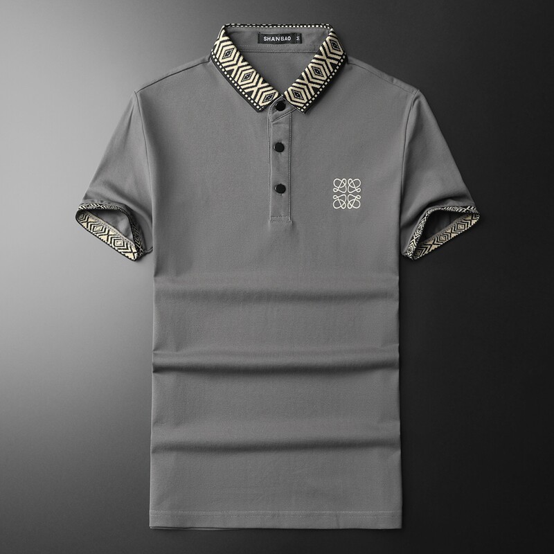 2024年新款男POLO衫印花纯色钱塘6016-E2041-P75,男装Polo衫,钱塘6016