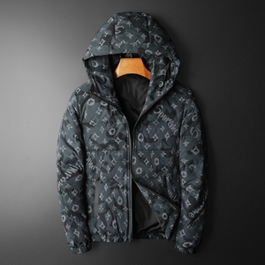 新款连帽羽绒服印花90白鸭绒外套男 钱塘6016-F5056-P290图片