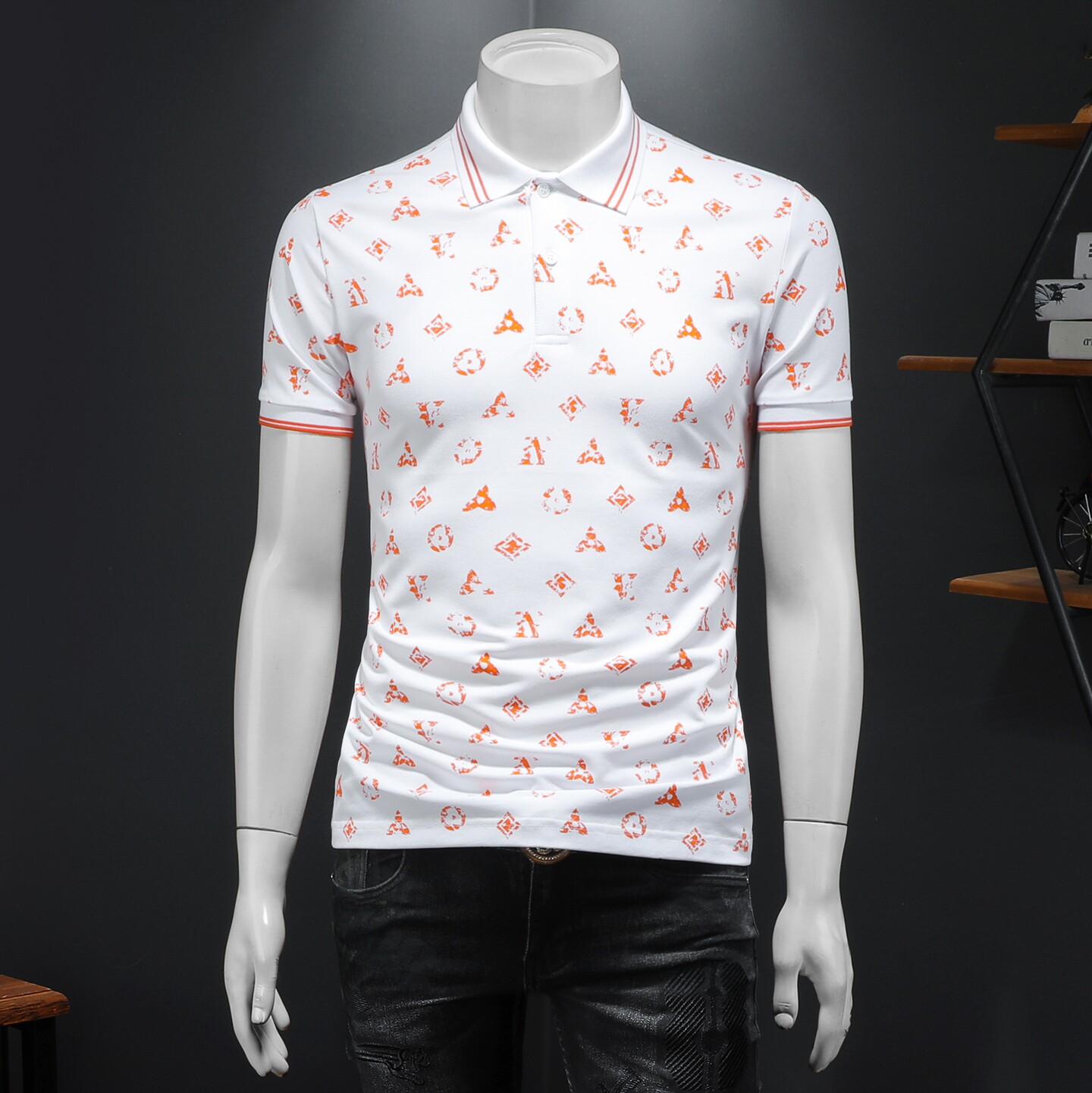 2026年夏季男士印花POLO衫QT6016-E3711-P75，男装Polo衫，钱塘6016