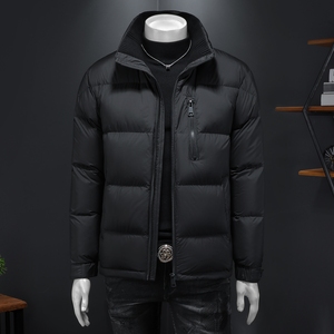 2025秋冬新款立领拼接针织羽绒服6016-F25806-P380，男装羽绒服，钱塘6016