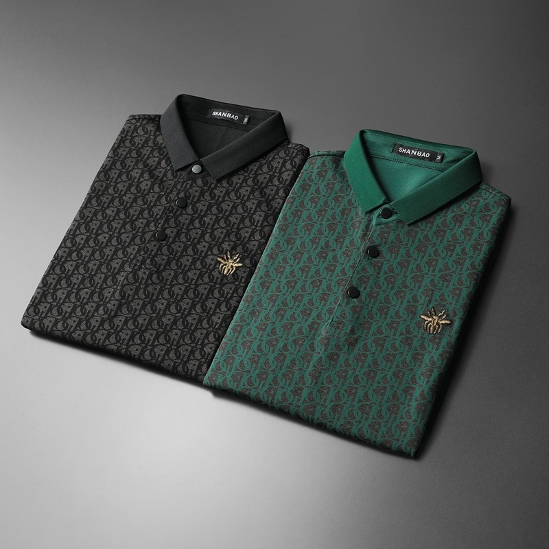 2024年新款男POLO衫印花纯色钱塘6016-E2032P75，男装Polo衫，钱塘6016