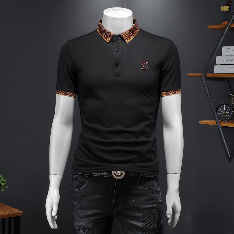 2024年新款男POLO衫纯色钱塘6016-E2038-P75，男装Polo衫，钱塘6016