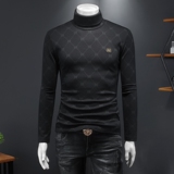 2025秋冬新款加绒高领男长袖打底衫大码钱塘6016-C5600-P95，男装T恤，钱塘6016