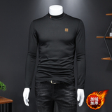 不断货秋冬新款钱塘6016-8809p80男长袖加厚打底衫大码假模酒红，男装T恤，钱塘6016