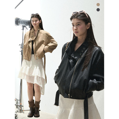 HEYGIRL黑哥 weekend街区 高质感酷飒美式立领拉链工装风短款外套