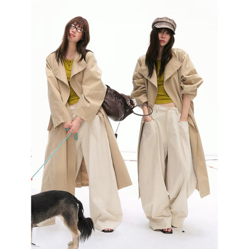 HEYGIRL黑哥 伦敦周刊 智性松弛知识分子风 经典廓形风衣长款外套