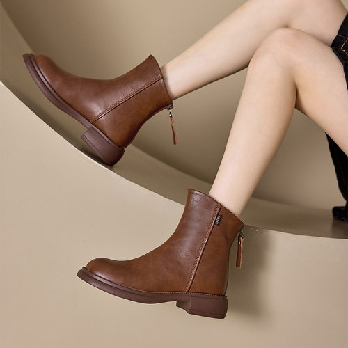 马丁靴女真皮2025年秋冬新款